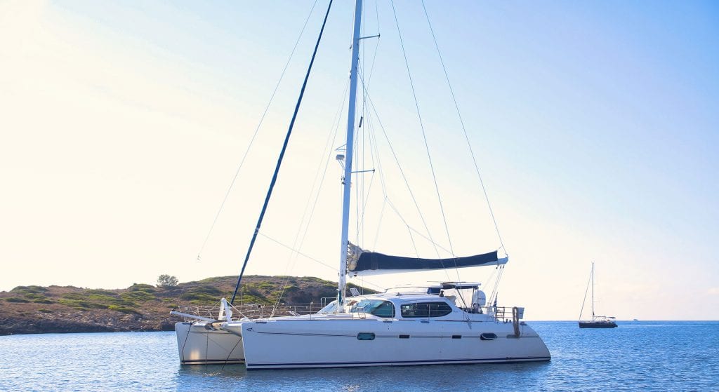 Catamaran on water